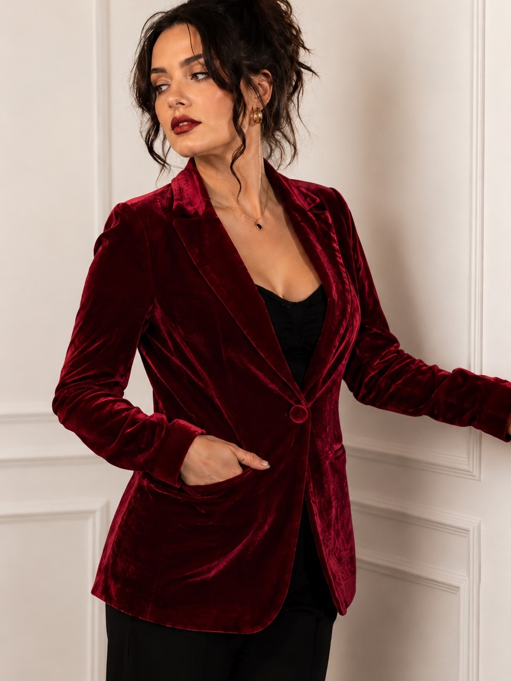 Attitude Unknown Red Velvet Blazer Small Romantic Goth Vampirecore Jacket